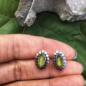 Peridot Stud Earrings - Sterling Silver